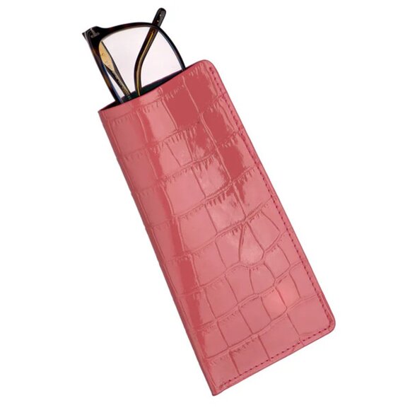 Minimalist Calfskin Eyewear Case – Alligator Grain Finish Rogue - Picture 1 of 3